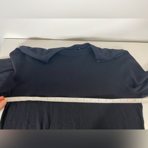 LAUREN Ralph Lauren Top Tunic Style Black/White 3 Silver Buttons Petite Large - Picture 7 of 9